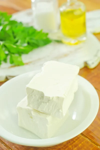 Feta on table — Stock Photo, Image