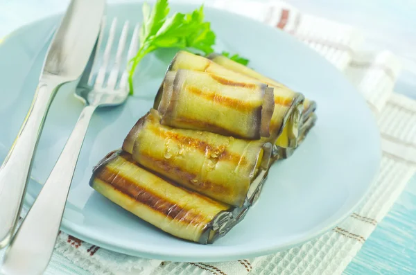 Aubergine rolletjes — Stockfoto