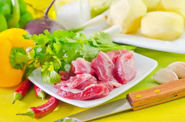 Meat and vegetables — Stock Photo, Image