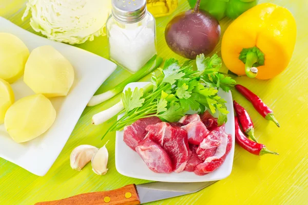 Fleisch und Gemüse — Stockfoto