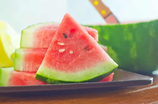 Skivad vattenmelon — Stockfoto