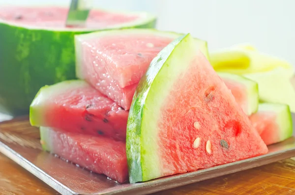 Skivad vattenmelon — Stockfoto