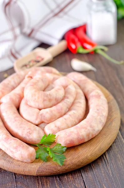 Rohe Wurst — Stockfoto