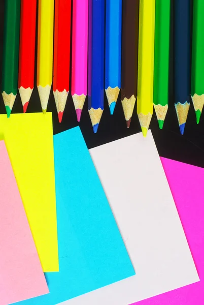 Color sheets for note and pencil — Stock Photo, Image