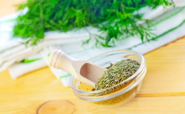 Dill in bowl — Stock Photo, Image