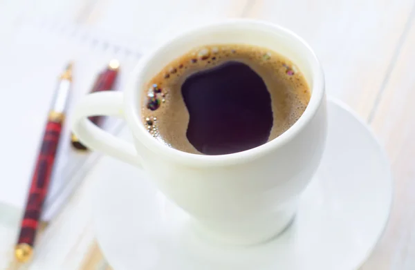 Kaffee und Note — Stockfoto