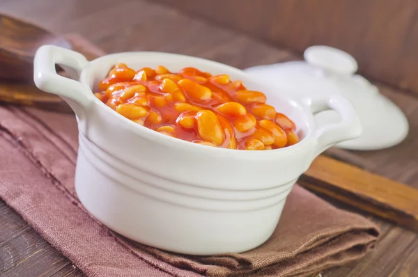 Judías blancas con salsa de tomate — Foto de Stock