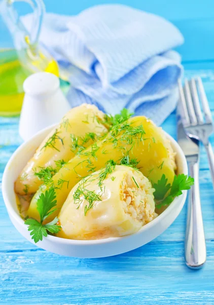 Pepper with meat and rice — Stock Photo, Image