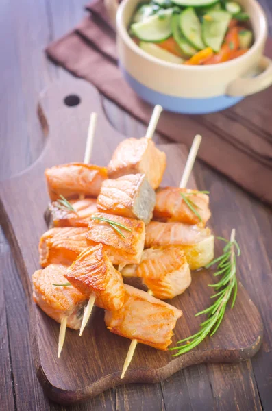 Salmon kebab — Stock Photo, Image