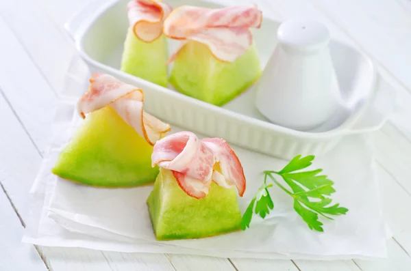 Melon and ham — Stock Photo, Image