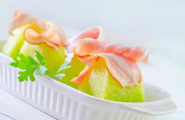 Melon and ham — Stock Photo, Image