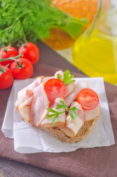 Sandwich on a napkin — Stock Photo, Image