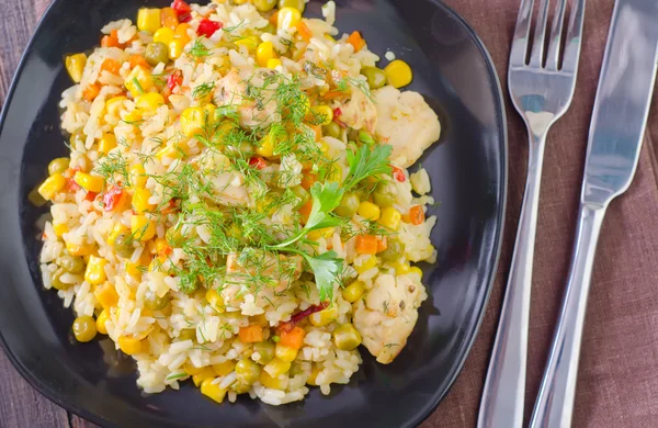 Arroz com carne — Fotografia de Stock