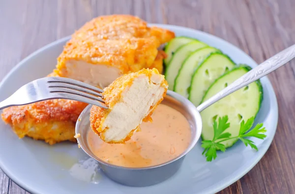 Schnitzel on the plate — Stock Photo, Image