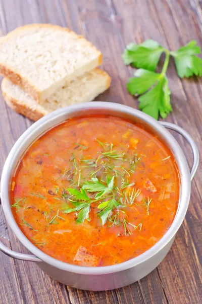 Suppe mit Fleisch — Stockfoto