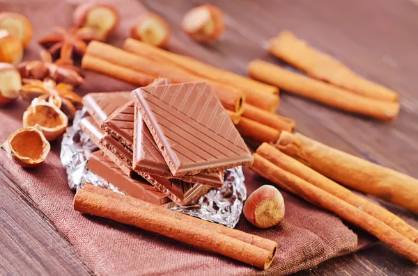 Piezas de chocolate — Foto de Stock