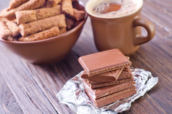 Coffee with chocolate — Stock Photo, Image