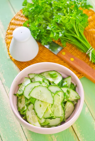 Salad with cucumbers — Stock Photo, Image
