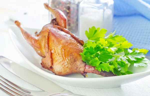 Baked quail — Stock Photo, Image