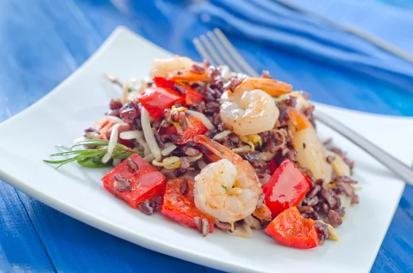 Arroz com camarões — Fotografia de Stock