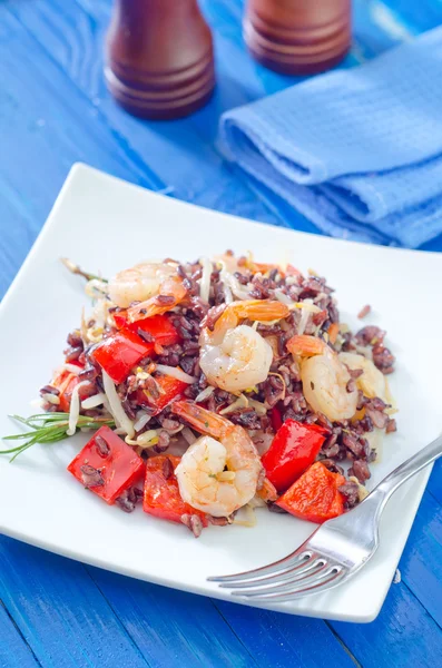 Rice with shrimps — Stock Photo, Image