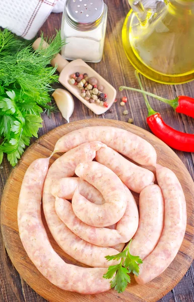 Rohe Wurst — Stockfoto