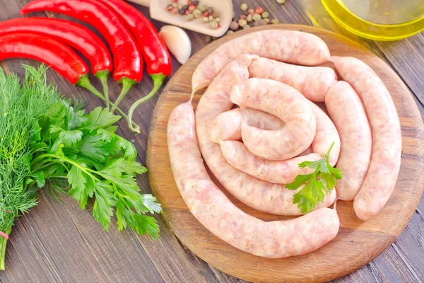 Raw sausages — Stock Photo, Image