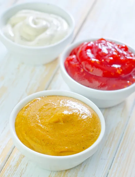 Sauces in bowls — Stock Photo, Image