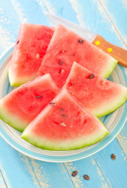 Skivad vattenmelon — Stockfoto