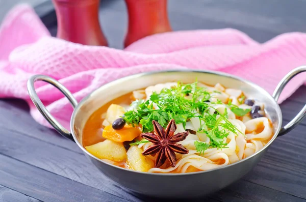 Lagman in a pan — Stock Image Lagman in a pan Royalty Free Stock Photos