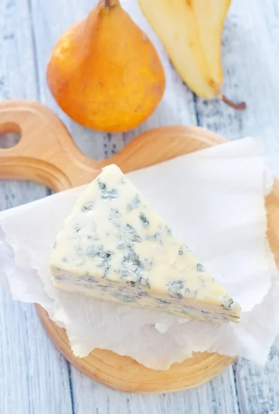 Blauwe kaas en peren — Stockfoto
