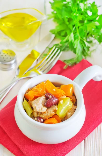 Baked meat with vegetables — Stock Photo, Image