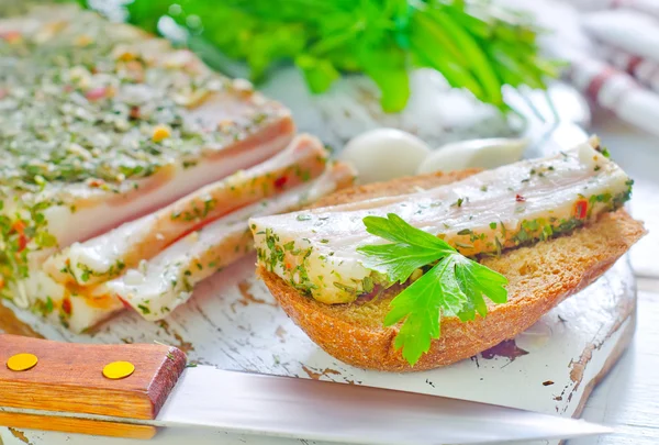 Lard with spice — Stock Image Lard with spice Royalty Free Stock Images