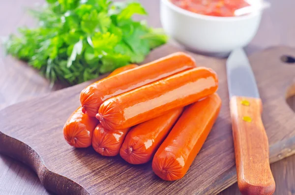 Worst met saus — Stockfoto