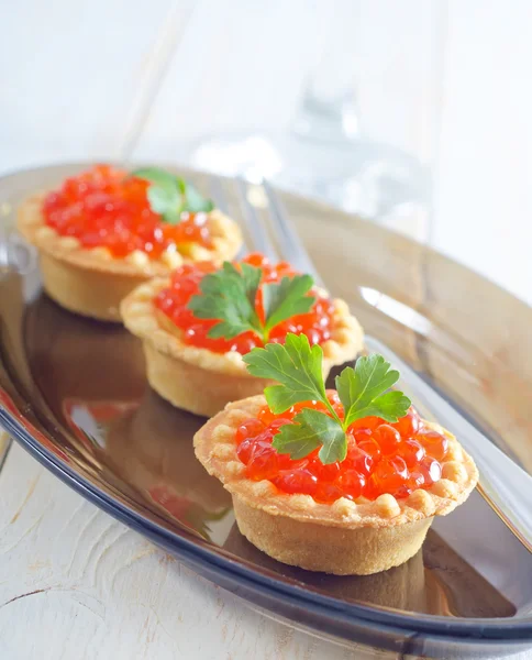Tartalets con caviar — Foto de Stock
