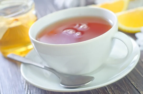 Tea with lemon and honey — Stock Photo, Image