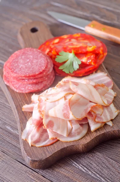 Salami et bacon — Photo