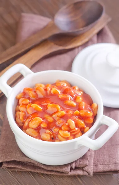 Bean with tomato sauce — Stock Photo, Image