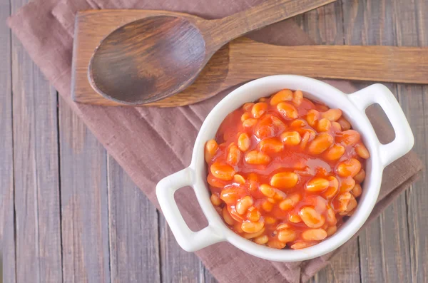 Fagiolo con salsa di pomodoro — Foto Stock