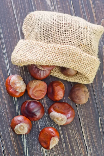 Chesnuts σε μια τσάντα — Φωτογραφία Αρχείου