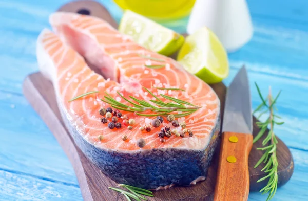 Salmon on a board — Stock Photo, Image