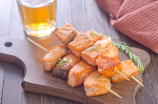 Salmon kebab — Stok Foto