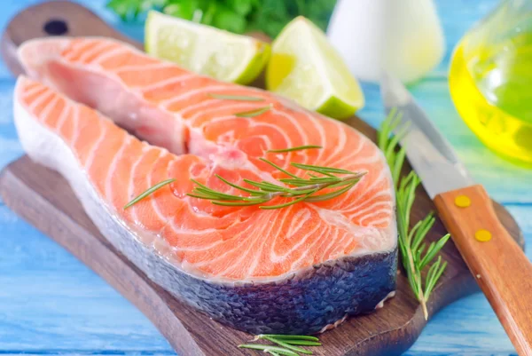 Salmon on a board — Stock Photo, Image