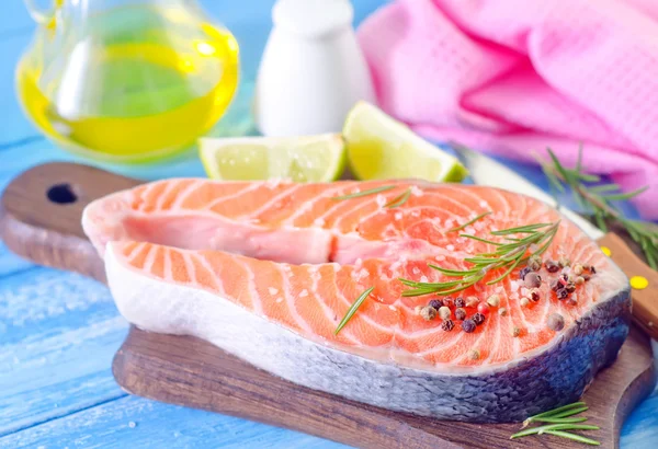 Salmon on a board — Stock Photo, Image