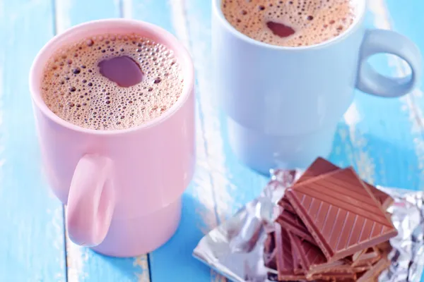 Cocoa drink with chocolate — Stock Photo, Image