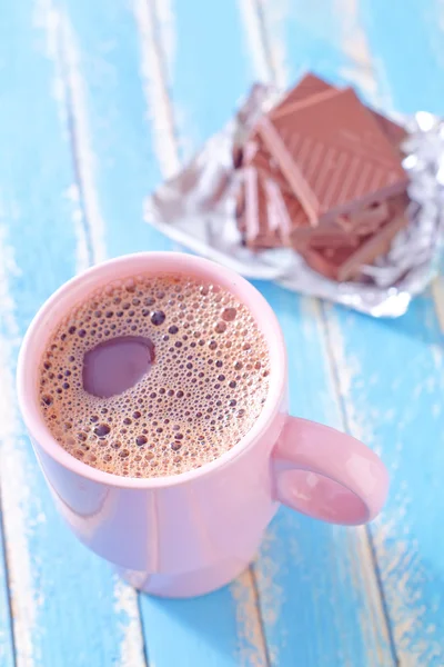 Cocoa drink with chocolate — Stock Photo, Image