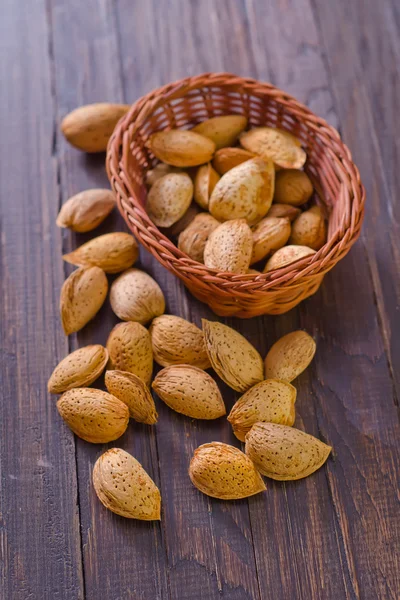 Almond in the basket — Stock Photo, Image