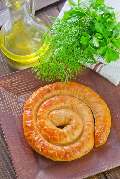 Sausages in a plate — Stock Photo, Image