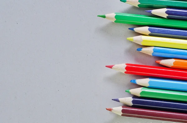 Color pencils and note — Stock Photo, Image