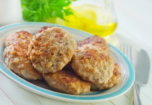 Cutlets in a plate — Stock Photo, Image